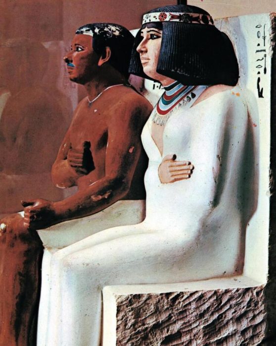 Sculpture depicting Prince Rahotep and Princess Nofret